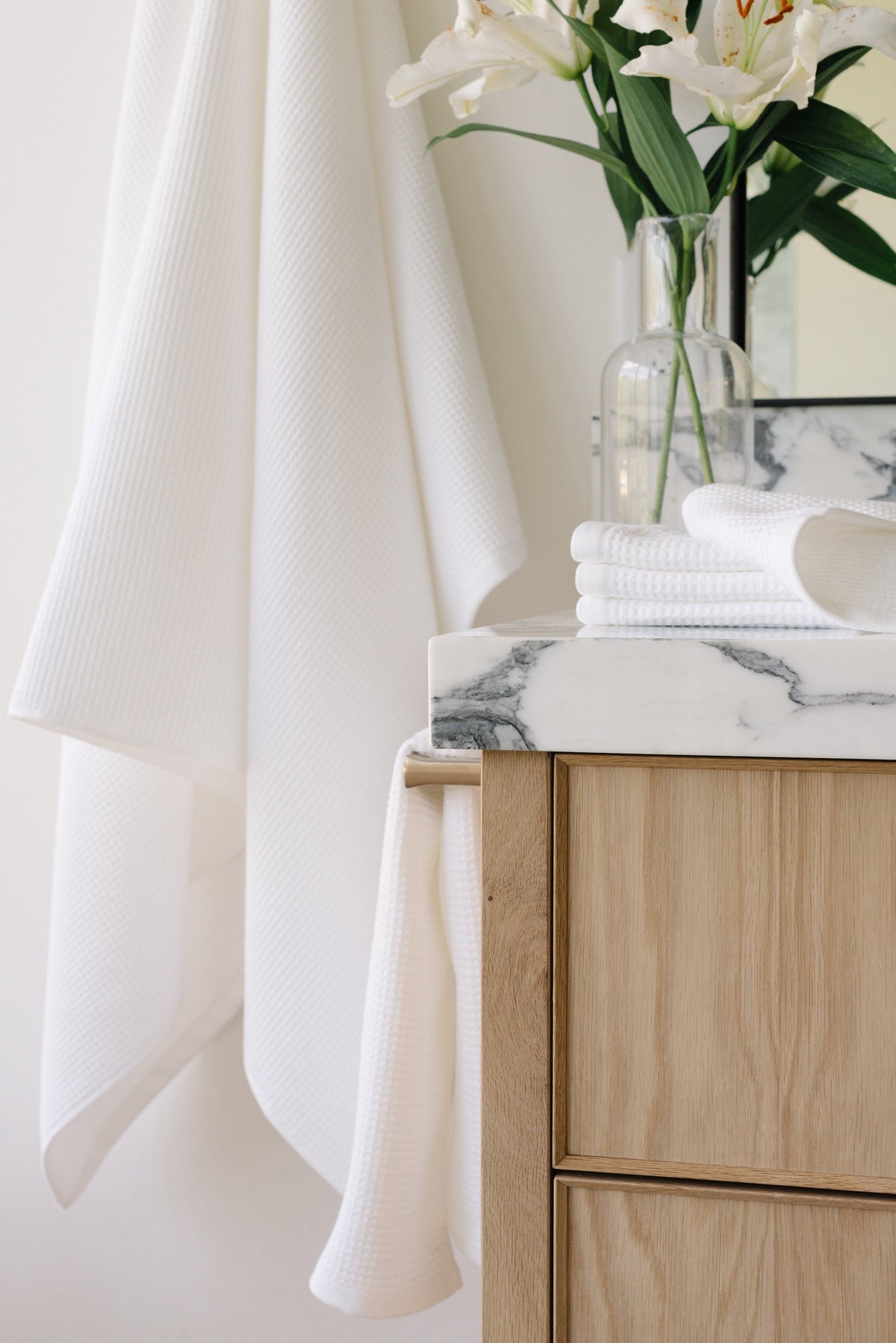Draps de bain gaufrés