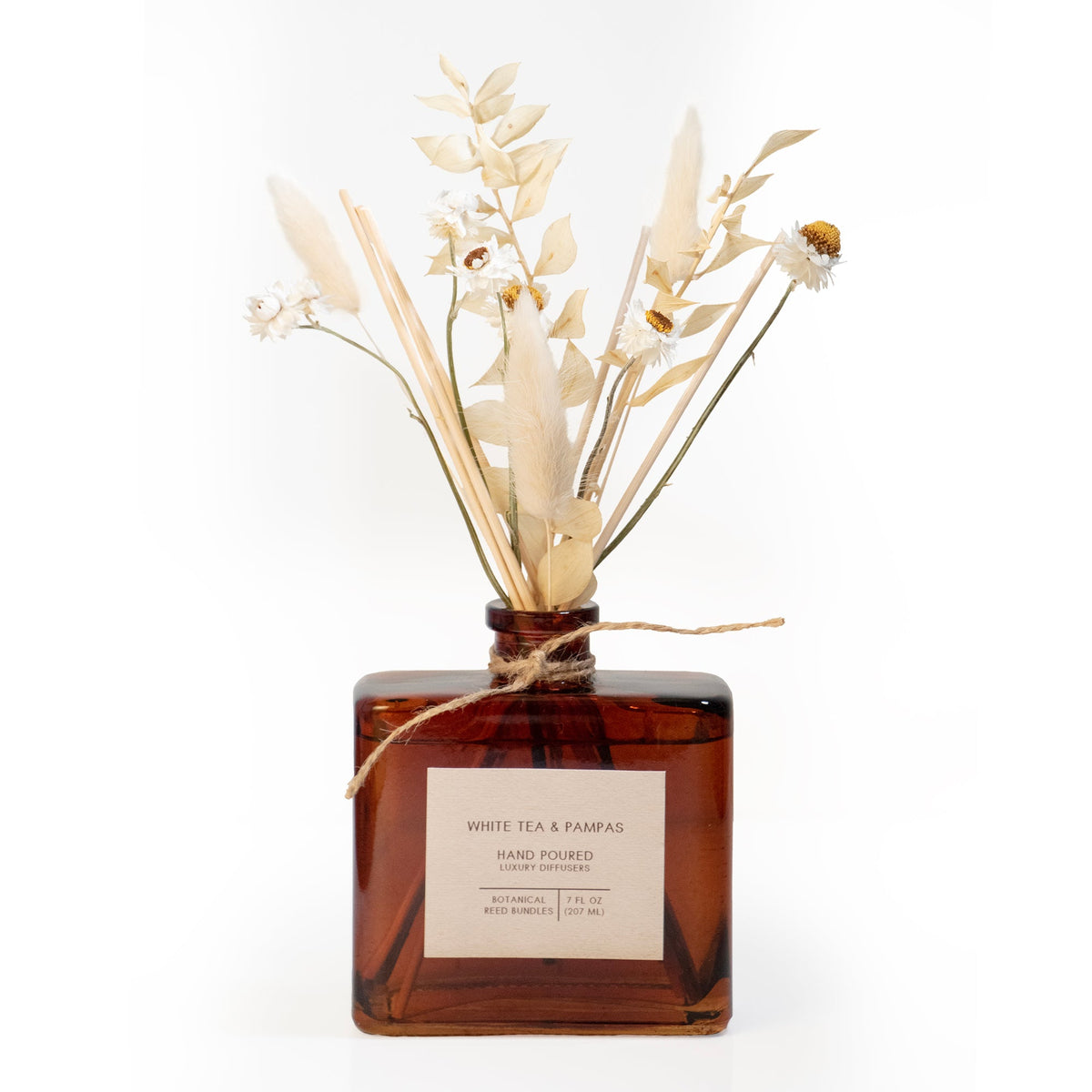 Diffusore di fragranza a bastoncini bouquet Tè Bianco e Pampas