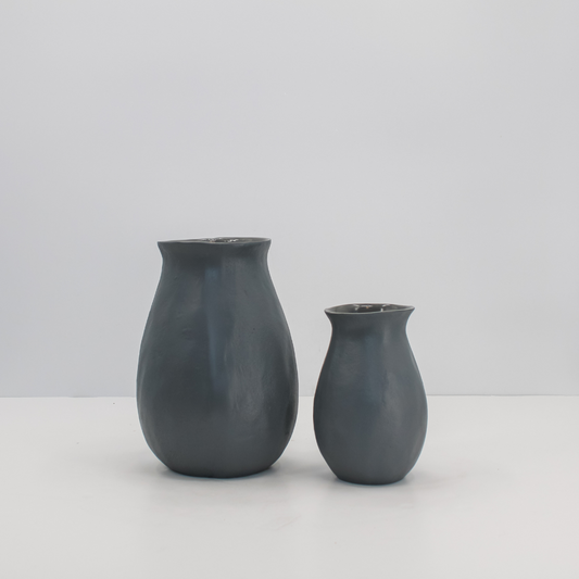 Warm Grey Aluminum Vase