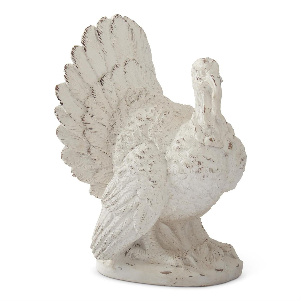 10" Whitewashed Resin Turkey