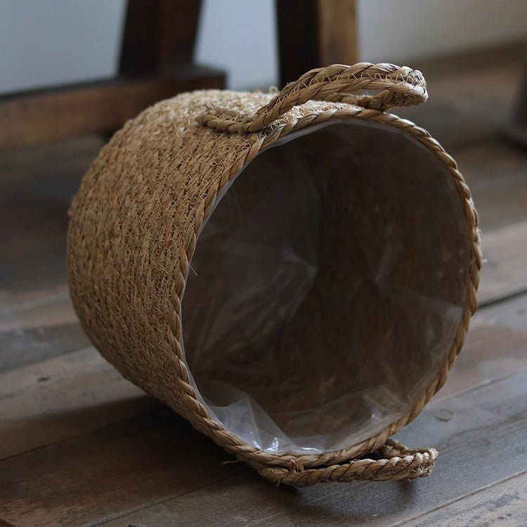 Panier en jonc de mer tissé à la main pour plantes