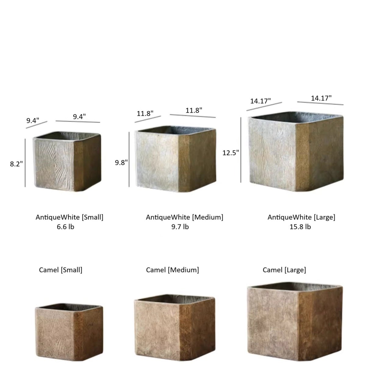 Fioriera quadrata StoneGrain