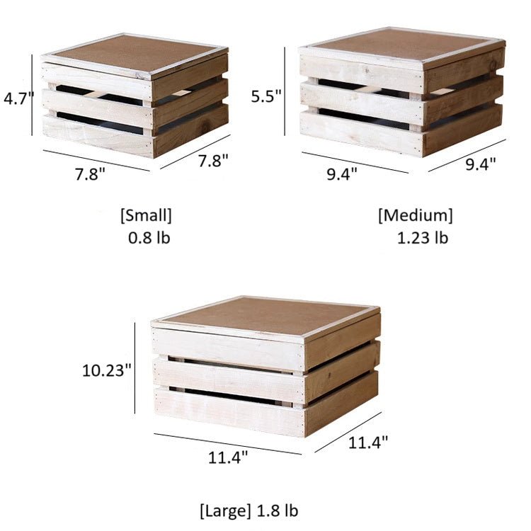 Caisse de rangement rustique en bois avec couvercle ardoise