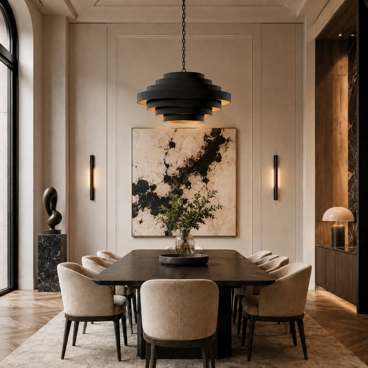 Nordic Black Chandelier Large 28 in