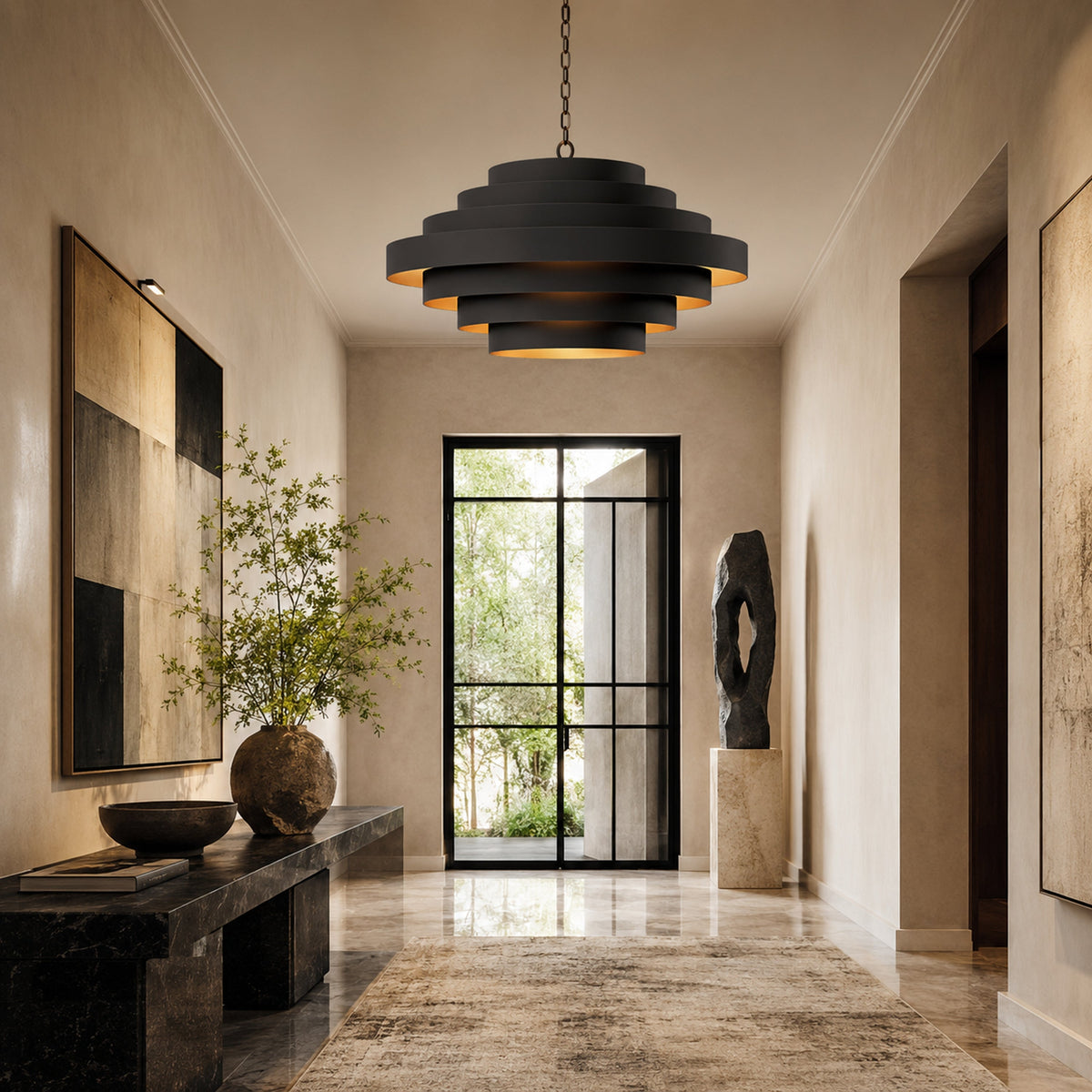 Nordic Black Chandelier Large 28 in