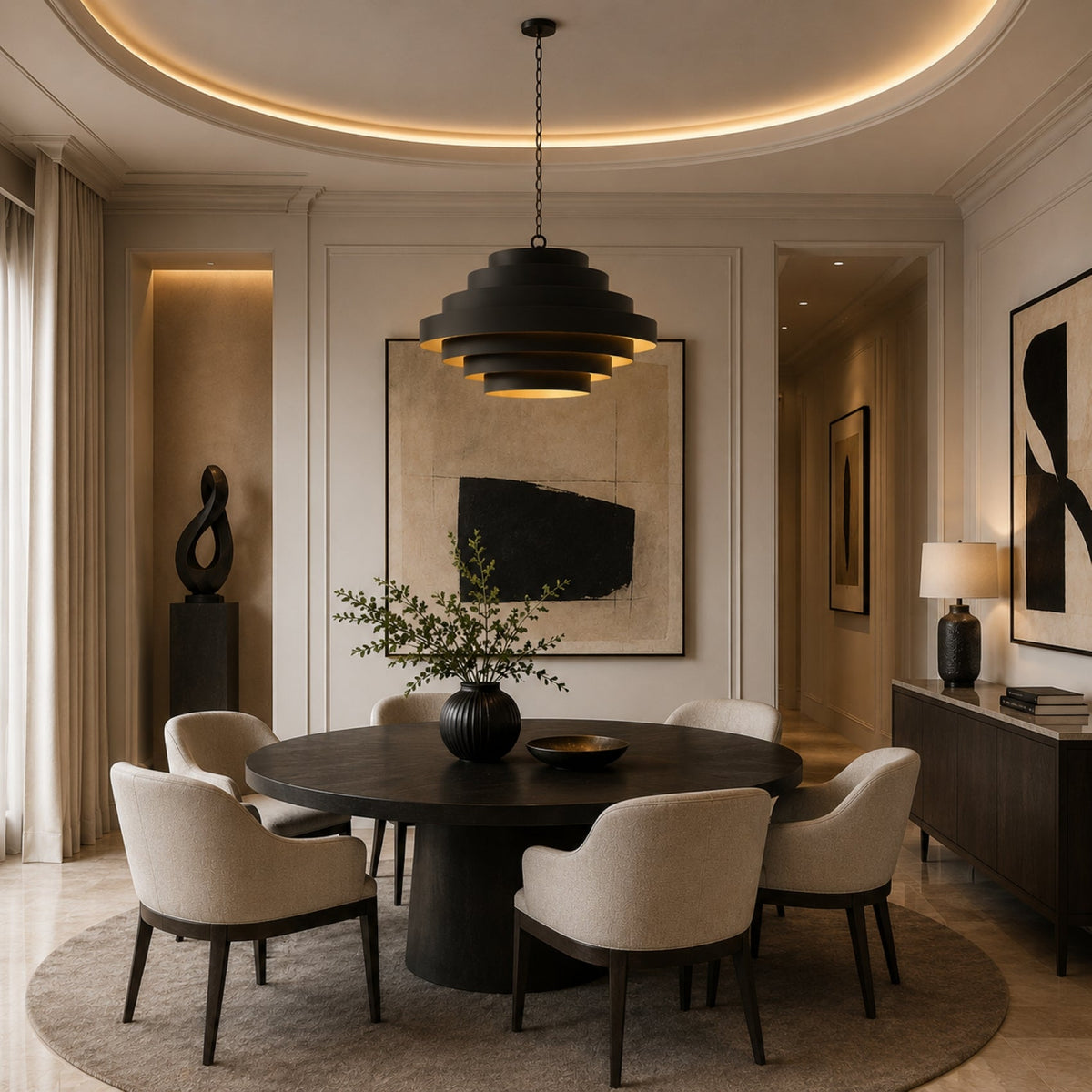 Nordic Black Chandelier Large 28 in