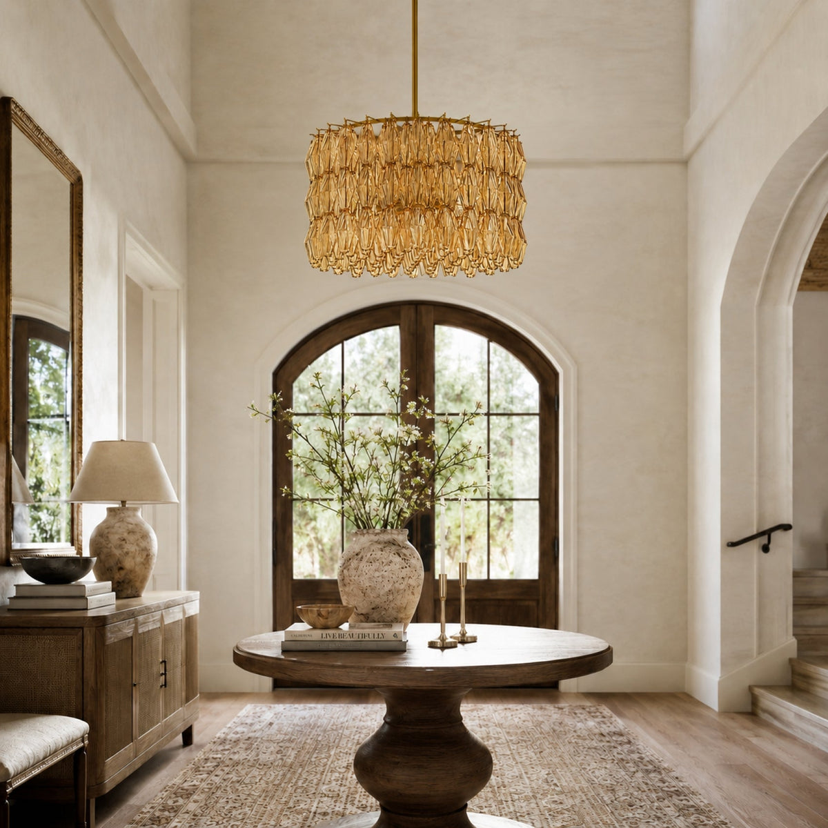 Amber 8-Light Chandelier 28.9 in