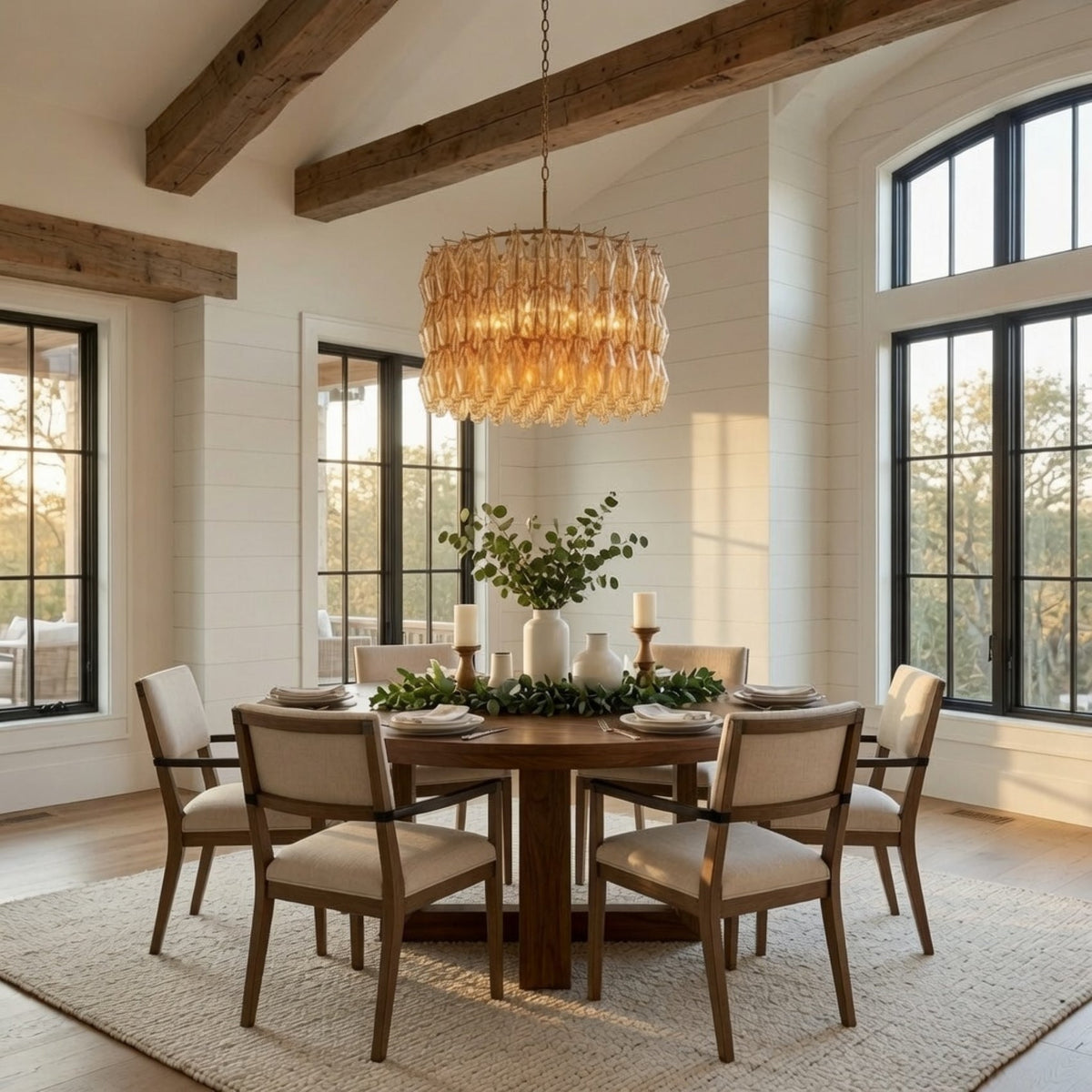Amber 8-Light Chandelier 28.9 in