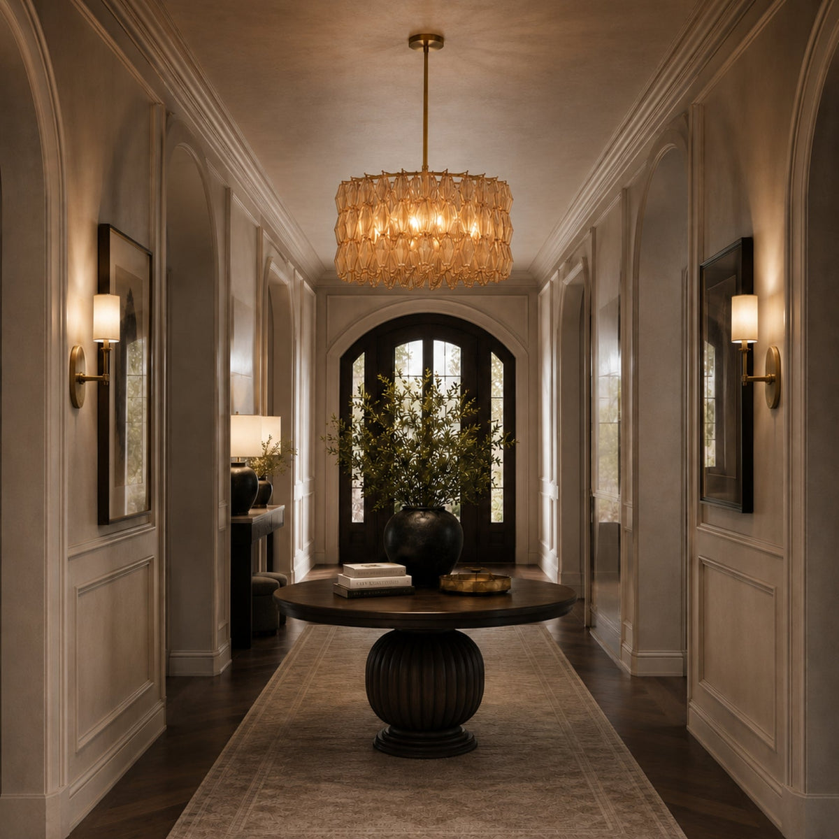 Amber 8-Light Chandelier 28.9 in