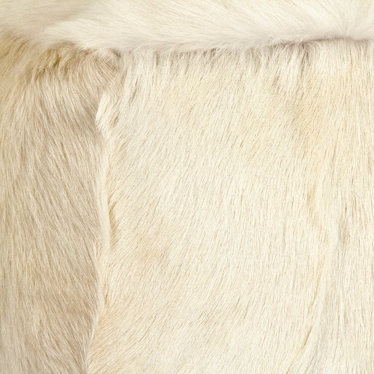 Ivory Goat Fur Pouf