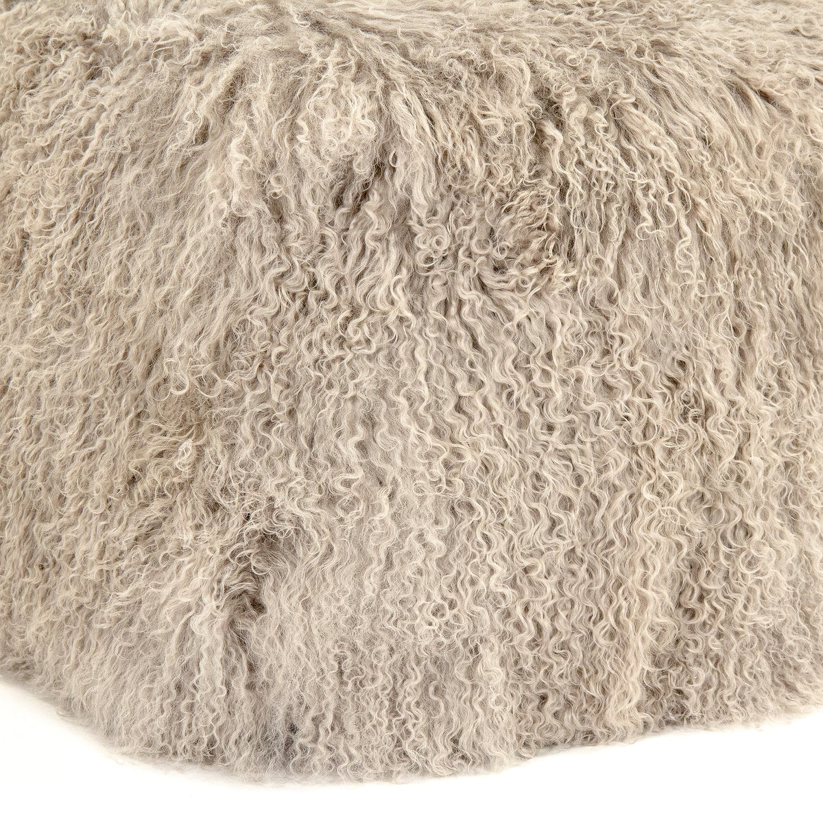 Tibetan Light Grey Lamb Fur Pouf