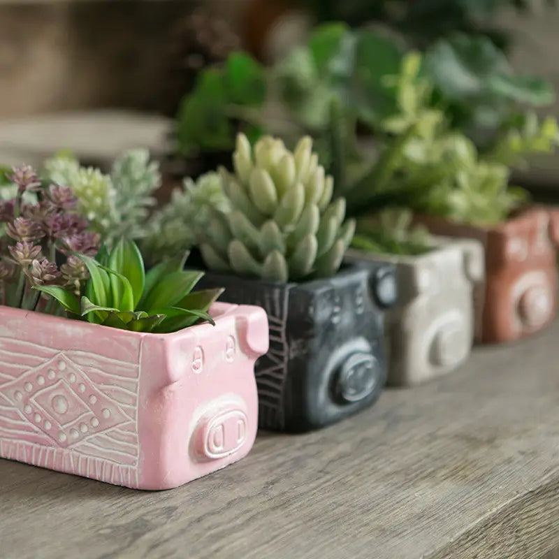 CACHE-POT COCHON EN CIMENT