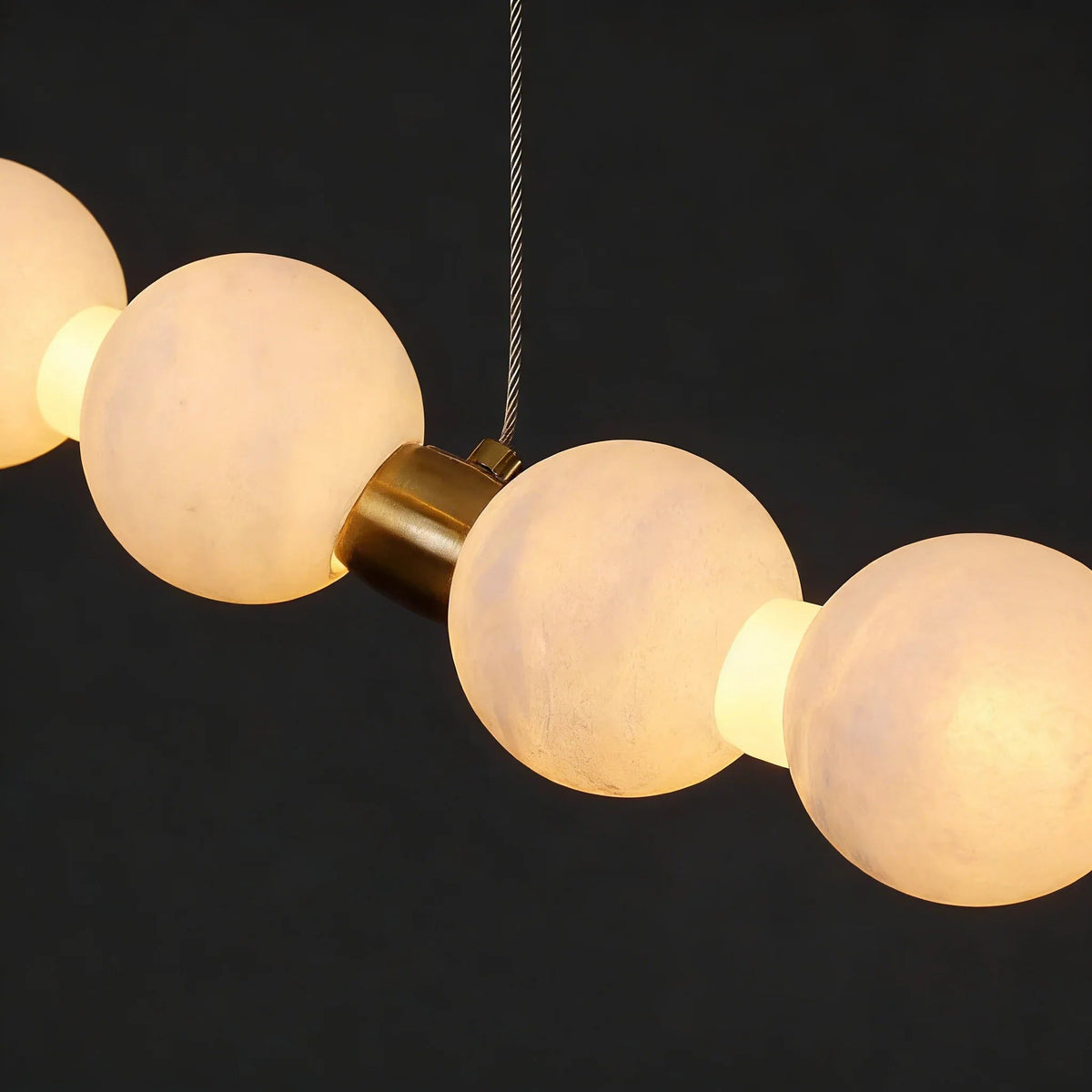 Alabaster Beaded Ring Chandelier