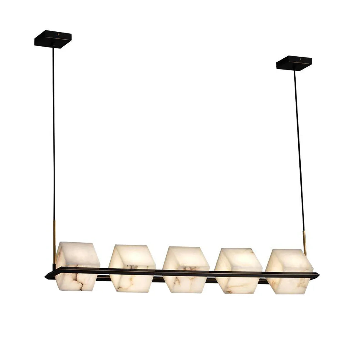 Alabaster Box Cube Linear Chandelier
