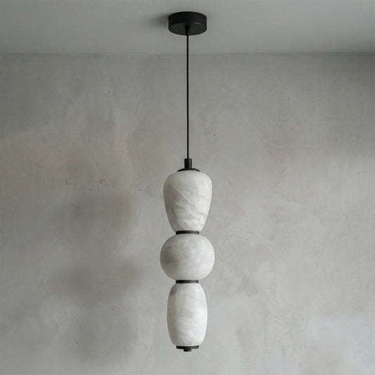 Lampada a sospensione con perla pendula in alabastro