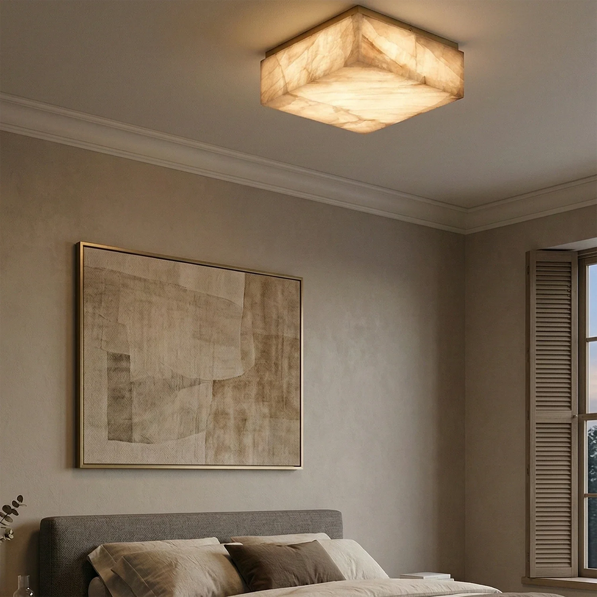 Alabaster Riviera Square Ceiling Lamp
