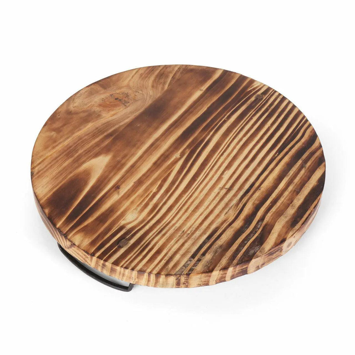 Plateau de service Aria en bois brûlé avec poignées