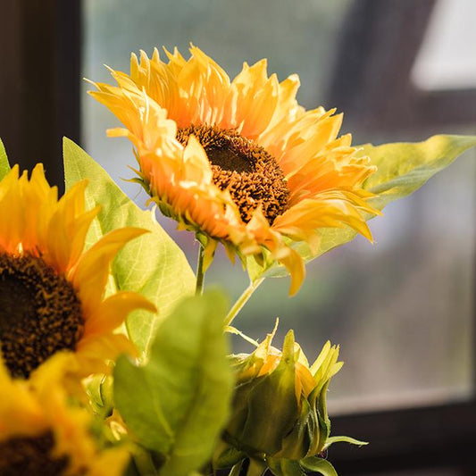 Tige de tournesol artificiel en soie, 71 cm de hauteur