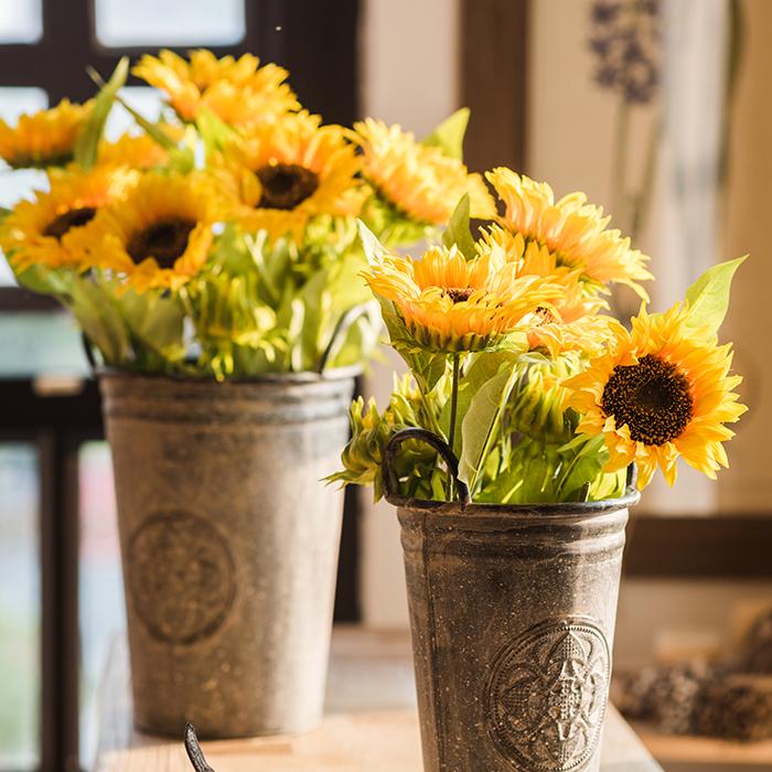 Girasole artificiale decorativo in seta, stelo da 71 cm
