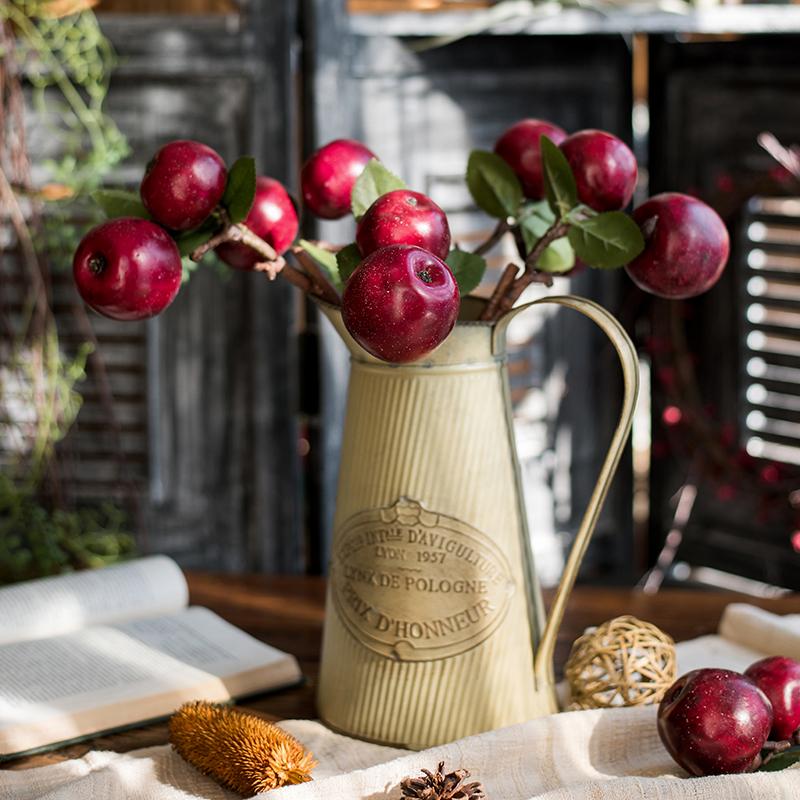 Faux fruit : pomme rouge artificielle avec tige, 38 cm de haut