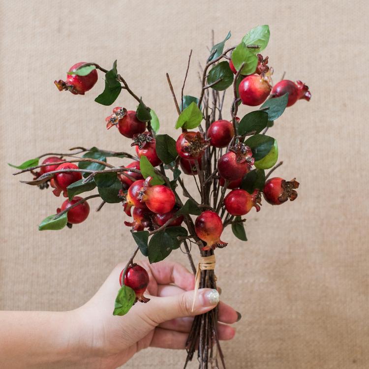Bouquet di melograni artificiali, altezza 30 cm
