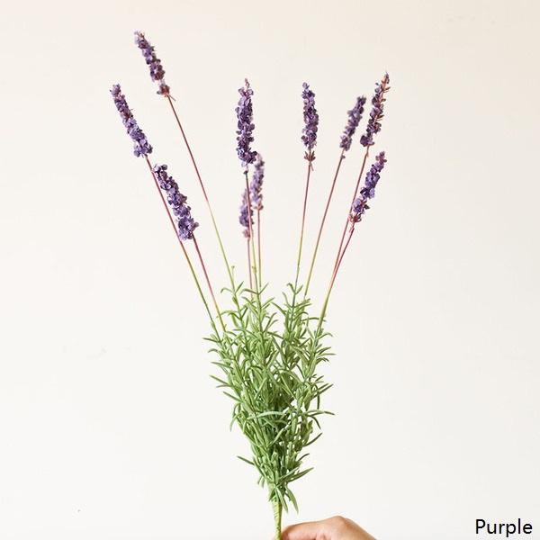 Tige de lavande artificielle de Provence, 53 cm de haut, soie