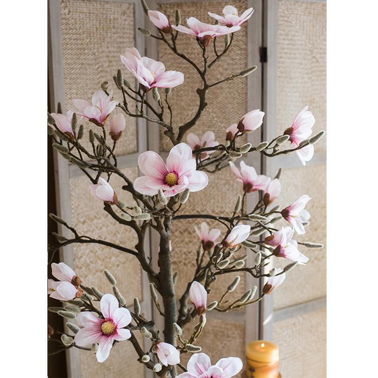Magnolia artificiel rose en pot