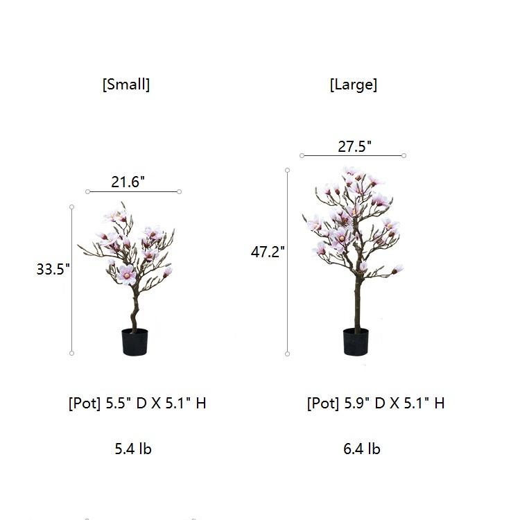 Magnolia artificiel rose en pot