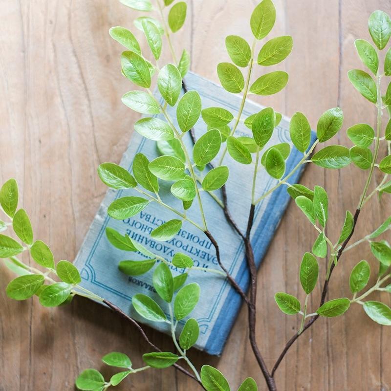 Pianta artificiale finta a stelo con foglie primaverili fresche, altezza 94 cm