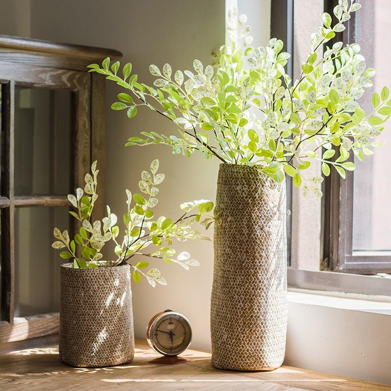 Pianta artificiale finta a stelo con foglie primaverili fresche, altezza 94 cm