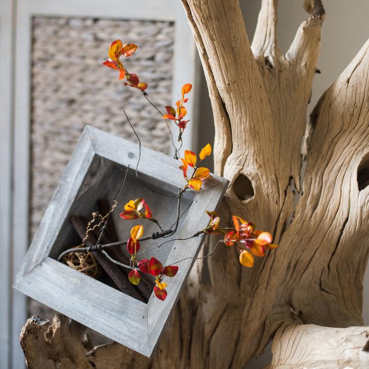 Tige de vigne artificielle à feuilles rouges