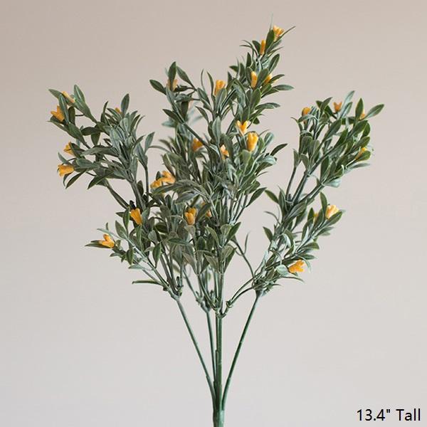 Set di steli di orchidea artificiale in seta, piccoli, colore giallo, altezza 33 cm