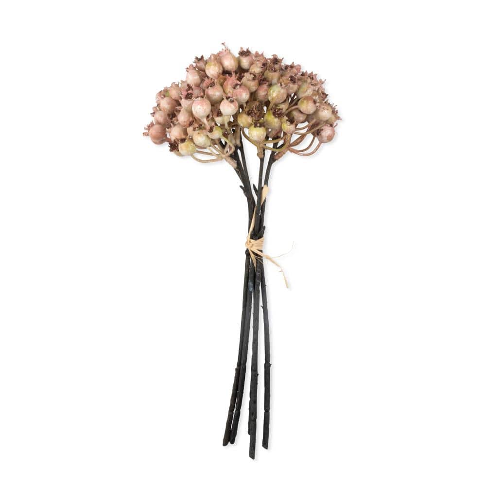 Blush Artificial Rose Hip Bunch 12" - Set of 5 Stems