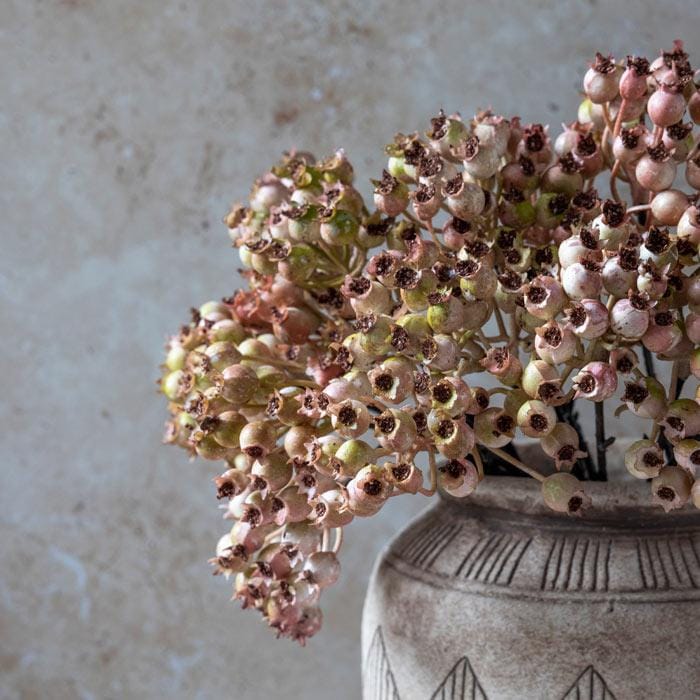 Blush Artificial Rose Hip Bunch 12" - Set of 5 Stems