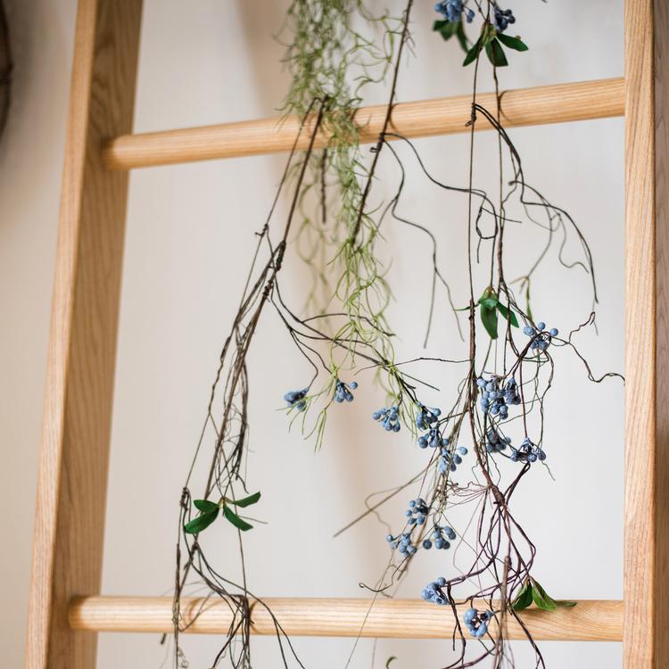 Vigne artificielle suspendue de bleuets sauvages, 110 cm de long