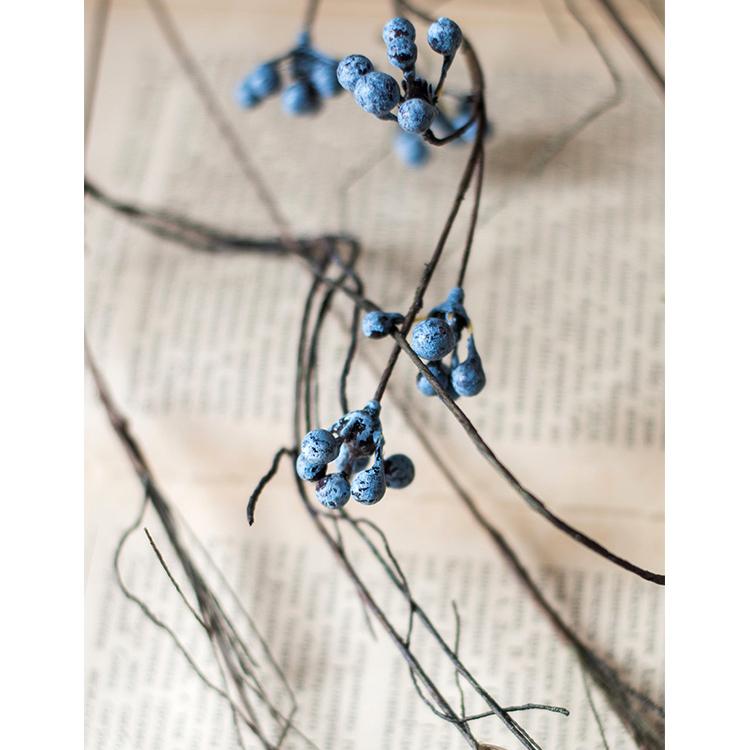 Vigne artificielle suspendue de bleuets sauvages, 110 cm de long