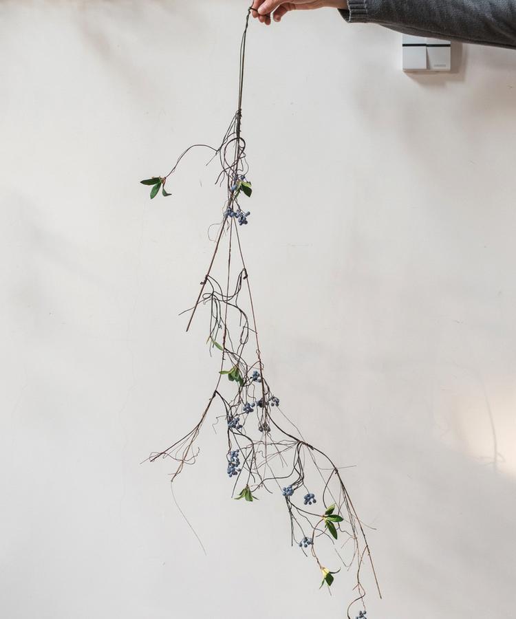 Vigne artificielle suspendue de bleuets sauvages, 110 cm de long