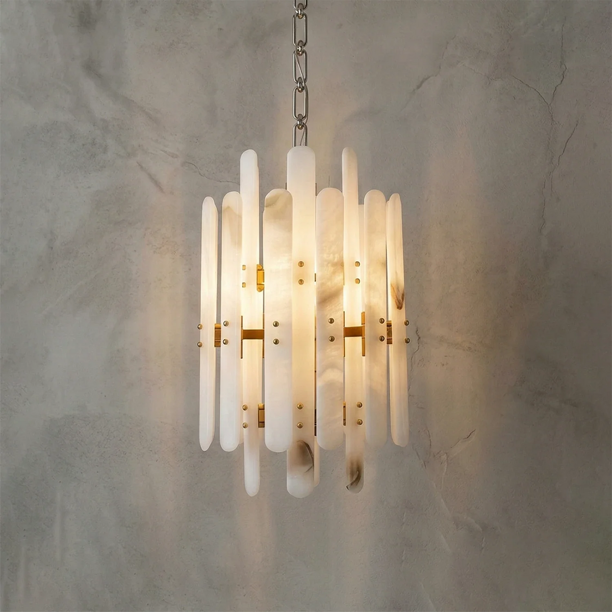 Artisanal Alabaster Large Chandelier