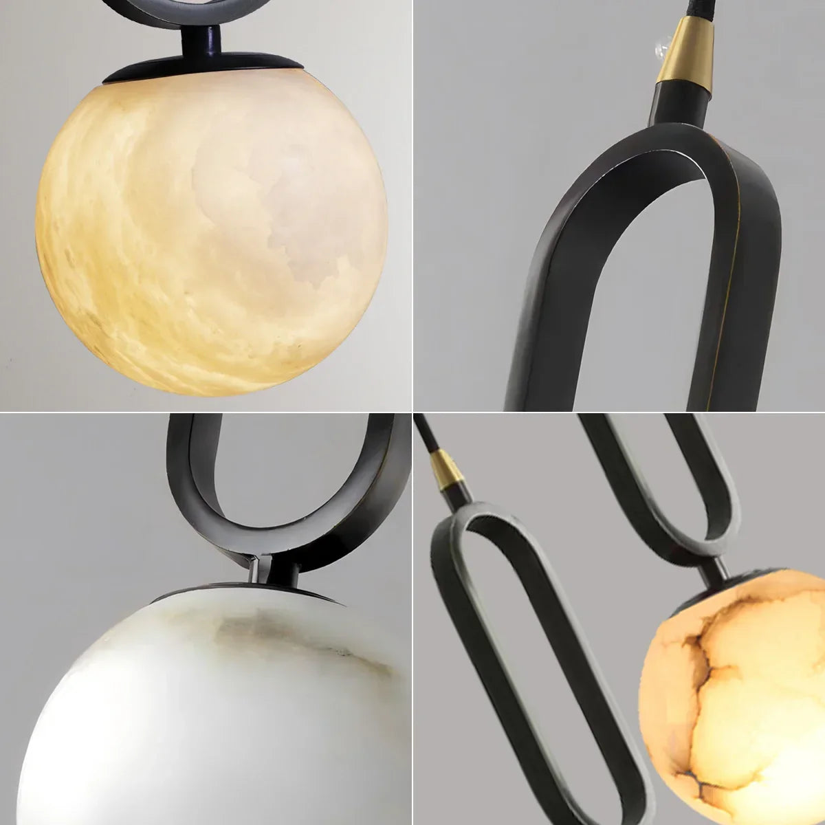 Lampadario a sospensione ovale Ball in alabastro