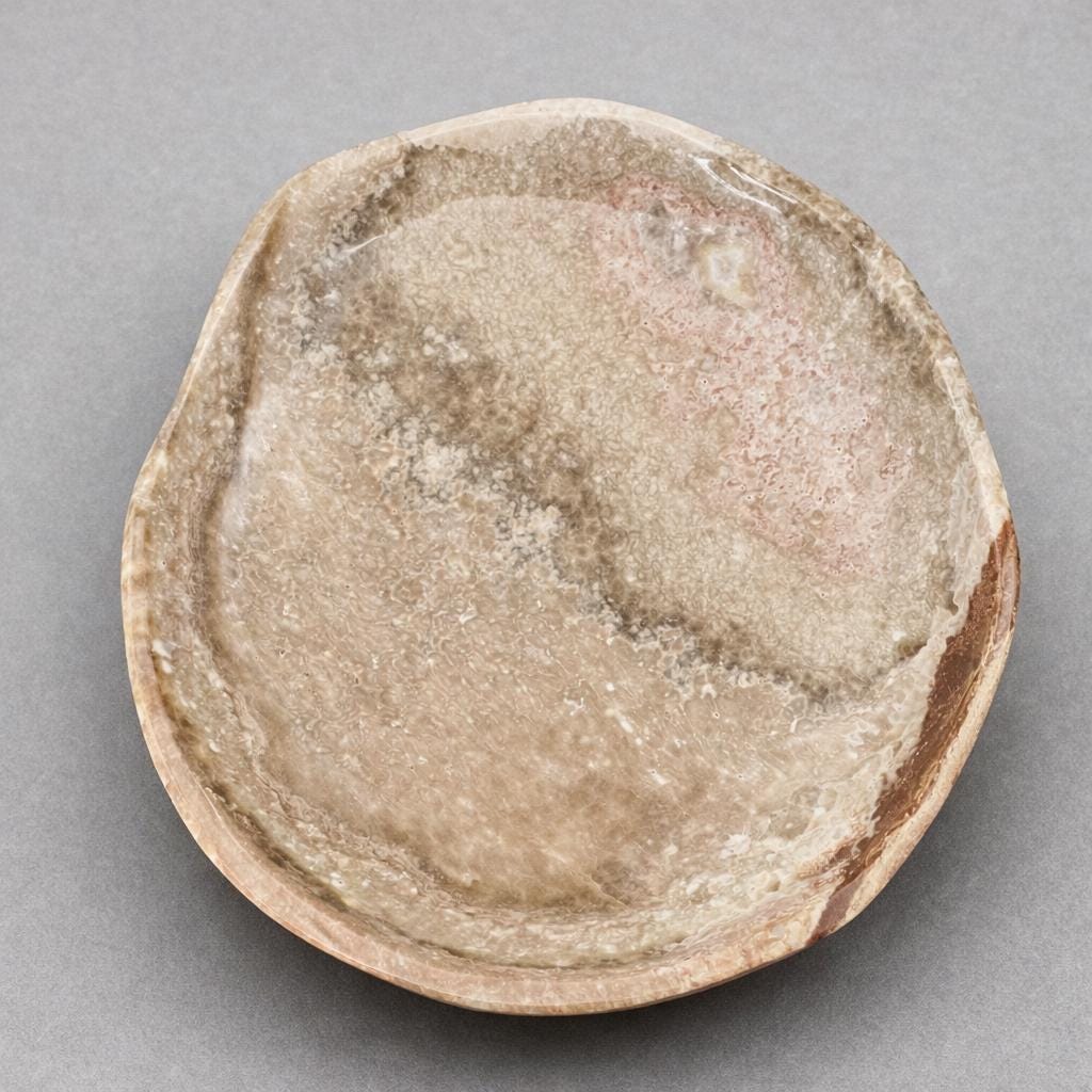 Piatto sagomato in calcite onice striata 20 CM (1 pezzo) Decorazione per la casa ciotola per gioielli