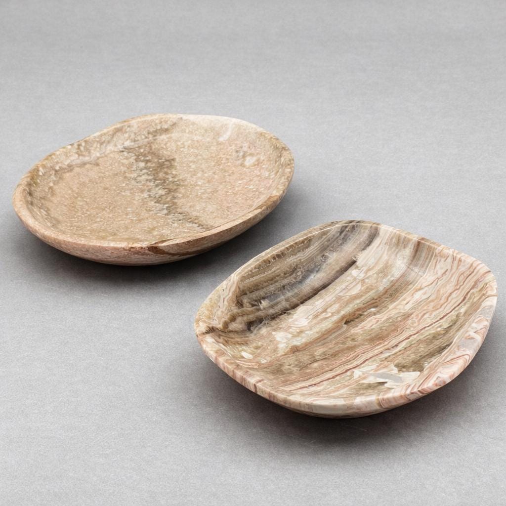 Piatto sagomato in calcite onice striata 20 CM (1 pezzo) Decorazione per la casa ciotola per gioielli