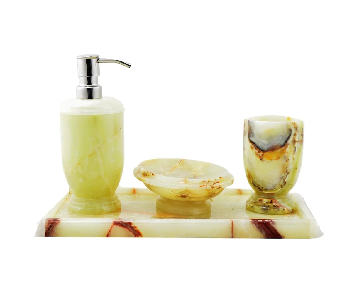 Bathroom Tumbler of Pistachio Onyx
