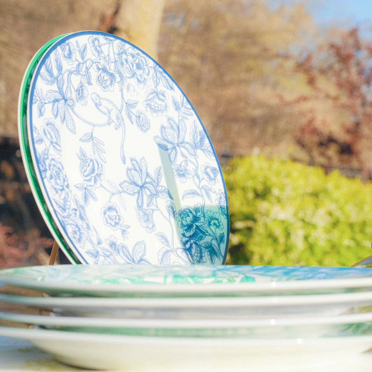 Assiettes à entrées en porcelaine Bombay Blue – Ensemble de 4 (+1 assiette offerte)