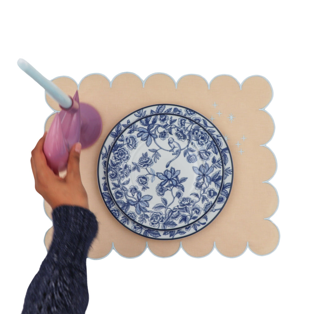 Assiettes à entrées en porcelaine Bombay Blue – Ensemble de 4 (+1 assiette offerte)