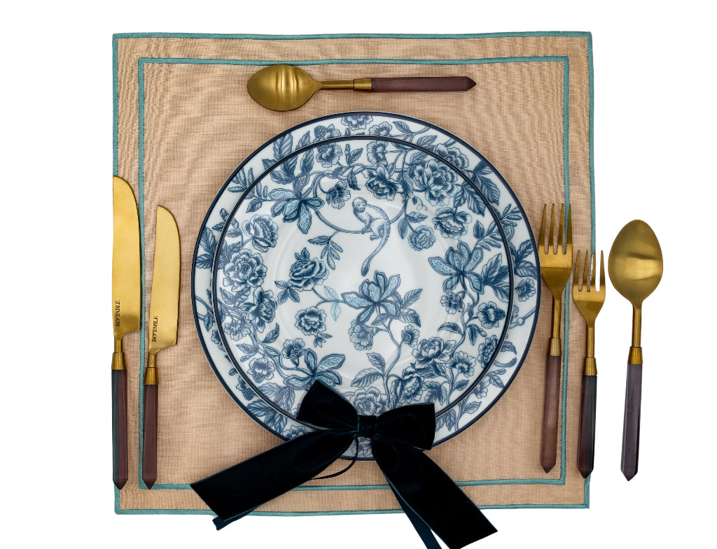 Assiettes à entrées en porcelaine Bombay Blue – Ensemble de 4 (+1 assiette offerte)