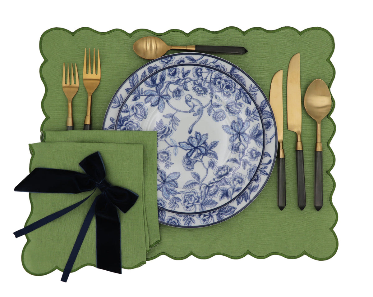 Assiettes à entrées en porcelaine Bombay Blue – Ensemble de 4 (+1 assiette offerte)