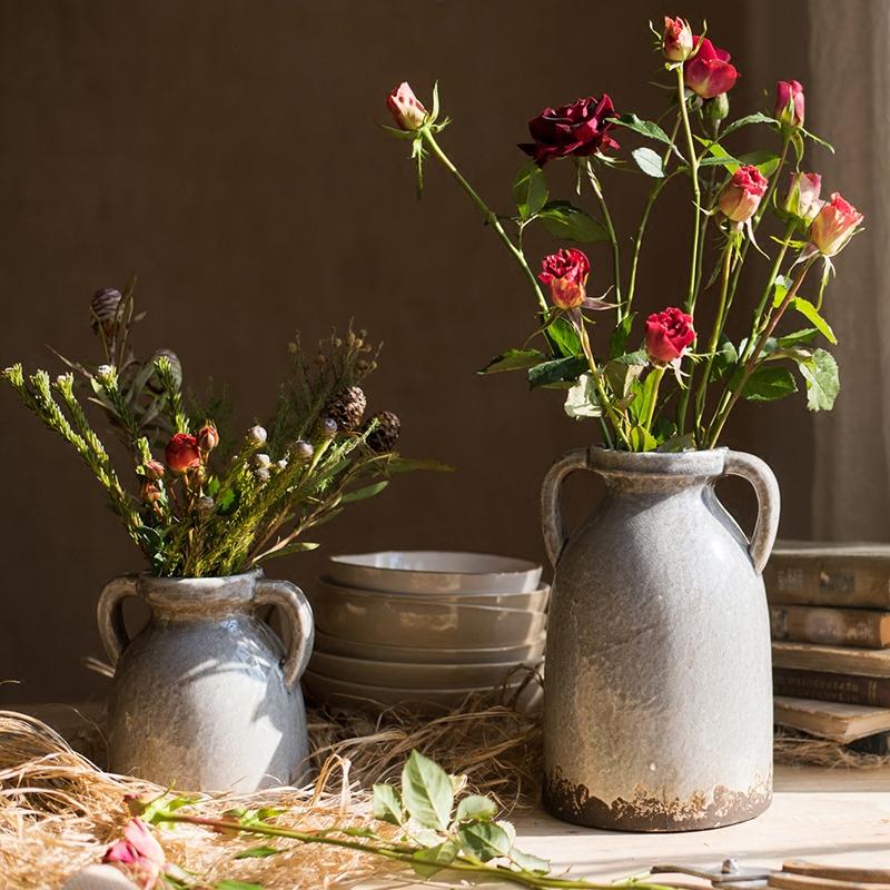 Vaso in ceramica invetriata Binglie con manici