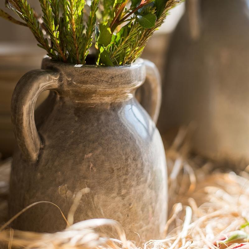 Vaso in ceramica invetriata Binglie con manici