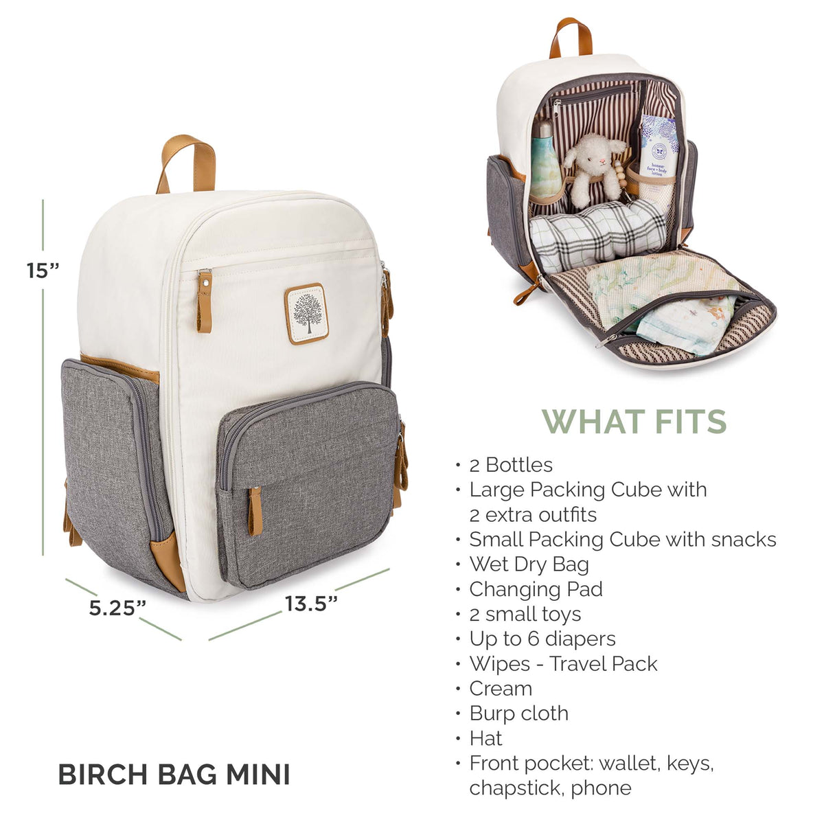 Sac à dos à langer Birch Mini