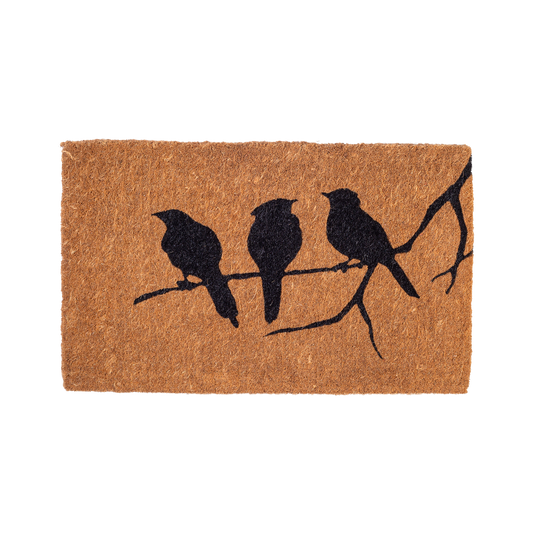 Birds On Branch - Natural Coir Doormat